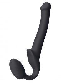 Черный безремневой страпон Silicone Bendable Strap-On S - Strap-on-me - купить с доставкой в Ельце