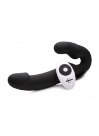 Черный безремневой страпон Urge Silicone Strap On с пультом ДУ - 24 см. - XR Brands - купить с доставкой в Ельце