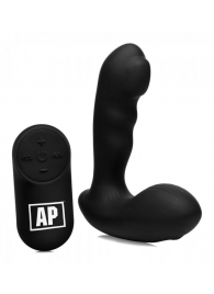 Черный стимулятор простаты Alpha-Pro 7X P-Milker Silicone Prostate Stimulator with Milking Bead - XR Brands - в Ельце купить с доставкой