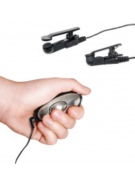 Черные электрические зажимы для сосков Shock Therapy Nipple Clamps - Pipedream - купить с доставкой в Ельце