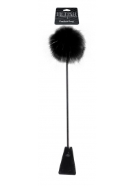 Черный стек Feather Crop с пуховкой на конце - 53,3 см. - Pipedream - купить с доставкой в Ельце