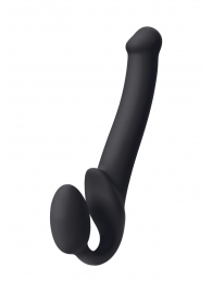 Черный безремневой страпон Silicone Bendable Strap-On M - Strap-on-me - купить с доставкой в Ельце