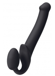Черный безремневой страпон Silicone Bendable Strap-On M - Strap-on-me - купить с доставкой в Ельце