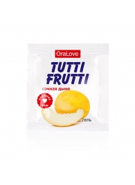 Пробник гель-смазки Tutti-frutti со вкусом сочной дыни - 4 гр. - Биоритм - купить с доставкой в Ельце