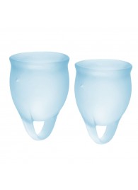 Набор голубых менструальных чаш Feel confident Menstrual Cup - Satisfyer - купить с доставкой в Ельце