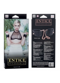 Черные мягкие наручники Entice French Cuffs с цепью - California Exotic Novelties - купить с доставкой в Ельце