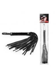 Черная гладкая плеть-флоггер с ручкой - 40 см. - Notabu - купить с доставкой в Ельце
