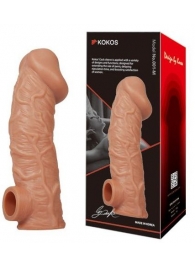 Телесная насадка на фаллос с отверстием для мошонки EXTREME SLEEVE - 17,6 см. - KOKOS - в Ельце купить с доставкой