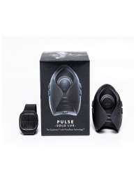Темно-серый инновационный мужской осциллятор PULSE SOLO LUX с пультом ДУ - Hot Octopuss - в Ельце купить с доставкой