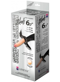 Пояс-трусики с насадкой Glamour - 17 см. - LOVETOY (А-Полимер) - купить с доставкой в Ельце