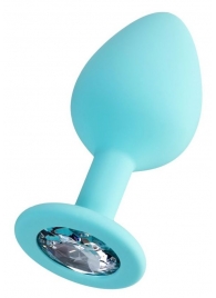 Мятная анальная втулка Brilliant с прозрачным кристаллом - 8 см. - ToyFa - купить с доставкой в Ельце