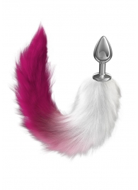 Серебристая анальная пробка с розовым хвостом Galaxy - Lola Games - купить с доставкой в Ельце