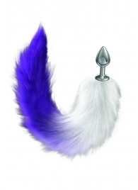 Серебристая анальная пробка с фиолетовым хвостом Galaxy - Lola Games - купить с доставкой в Ельце