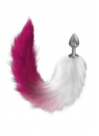 Серебристая анальная пробка с розовым хвостом Starlit - Lola Games - купить с доставкой в Ельце
