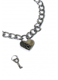 Серебристый ошейник Embrace с ключиком - Lola Games - купить с доставкой в Ельце