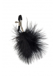 Зажимы на соски с черным пухом Euphoric - Lola Games - купить с доставкой в Ельце