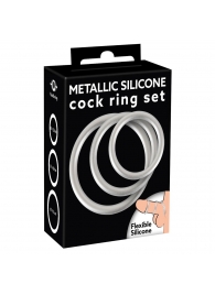 Набор из 3 эрекционных колец под металл Metallic Silicone Cock Ring Set - Orion - в Ельце купить с доставкой