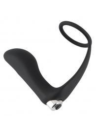 Черное эрекционное кольцо с анальной вибропробкой Vibrating Ring   Plug - Orion - в Ельце купить с доставкой