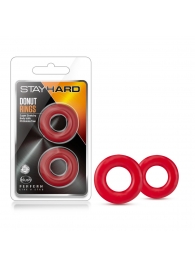Набор из 2 красных эрекционных колец Stay Hard Donut Rings - Blush Novelties - в Ельце купить с доставкой