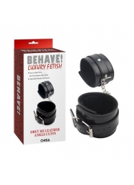 Черные оковы на ноги Obey Me Leather Ankle Cuffs - Chisa - купить с доставкой в Ельце