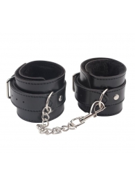 Черные оковы на ноги Obey Me Leather Ankle Cuffs - Chisa - купить с доставкой в Ельце