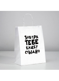 Подарочный пакет  Завтра тебе будет стыдно  - 30 х 24 см. - UPAK LAND - купить с доставкой в Ельце