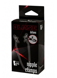 Черные зажимы на соски на цепочке BLAZE DELUXE NIPPLE CLAMPS - Dream Toys - купить с доставкой в Ельце