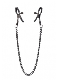 Черные зажимы на соски на цепочке BLAZE DELUXE NIPPLE CLAMPS - Dream Toys - купить с доставкой в Ельце