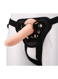 Телесный страпон на черных трусиках STRAP ON REAL DILDO - 20 см. - Dream Toys - купить с доставкой в Ельце