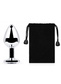 Серебристая анальная пробка с прозрачным стразом - 7,2 см. - Anal Jewelry Plug - купить с доставкой в Ельце