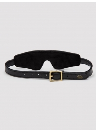 Черная плотная маска на глаза Bound to You Faux Leather Blindfold - Fifty Shades of Grey - купить с доставкой в Ельце