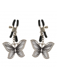 Зажимы на соски с бабочками Butterfly Nipple Clamps - Pipedream - купить с доставкой в Ельце
