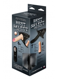 Черный женский пояс BEST SELECT с 3 насадками и вибрацией - LOVETOY (А-Полимер) - купить с доставкой в Ельце