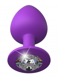 Фиолетовая анальная пробка со стразом Her Little Gem Large Plug - 9,5 см. - Pipedream - купить с доставкой в Ельце
