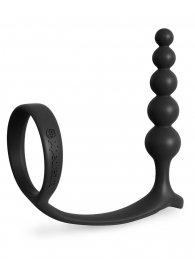 Черная анальная цепочка с эрекционным кольцом Ass-gasm Cockring Anal Beads - Pipedream - в Ельце купить с доставкой