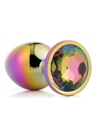 Голографическая анальная втулка с радужным кристаллом - 7,1 см. - Dream Toys - купить с доставкой в Ельце
