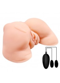 Телесная вибровагина Julie с 2 рабочими отверстиями - Baile - в Ельце купить с доставкой