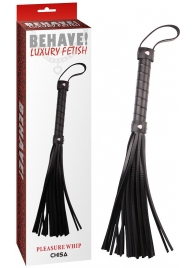 Черная многохвостая плеть Pleasure Whip - 46 см. - Chisa - купить с доставкой в Ельце