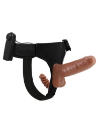 Страпон с вагинальной пробкой и вибрацией Ultra Passionate Harness - 16 см. - Baile - купить с доставкой в Ельце