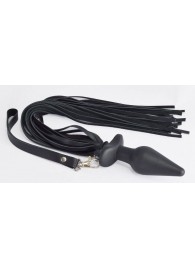 Черная анальная пробка с плетью - Sitabella - купить с доставкой в Ельце