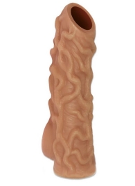 Телесная насадка с венками и открытой головкой Nude Sleeve M - 12 см. - KOKOS - в Ельце купить с доставкой