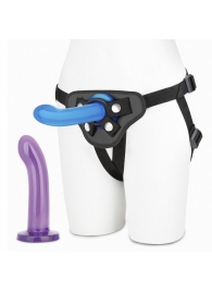 Страпон унисекс Beginners Strap-On с 2 насадками - 15 и 13 см. - Lux Fetish - купить с доставкой в Ельце