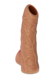 Телесная открытая насадка-реалистик с подхватом мошонки Nude Sleeve S - 10 см. - KOKOS - в Ельце купить с доставкой