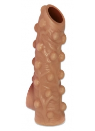 Телесная насадка с бугорками и открытой головкой Nude Sleeve S - 10 см. - KOKOS - в Ельце купить с доставкой
