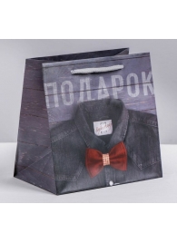 Ламинированный квадратный пакет «Мужской стиль» - 14 х 14 х 9 см. - Сима-Ленд - купить с доставкой в Ельце