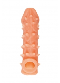 Телесная закрытая насадка с пупырышками Cock Sleeve Size M - 15,6 см. - KOKOS - в Ельце купить с доставкой