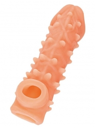 Телесная закрытая насадка с пупырышками Cock Sleeve Size L - 17,6 см. - KOKOS - в Ельце купить с доставкой