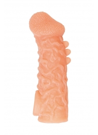 Телесная закрытая насадка с шершавой головкой Cock Sleeve Size M - 15,6 см. - KOKOS - в Ельце купить с доставкой