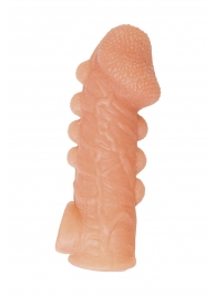 Телесная закрытая насадка с шишечками Cock Sleeve Size L - 17,6 см. - KOKOS - в Ельце купить с доставкой