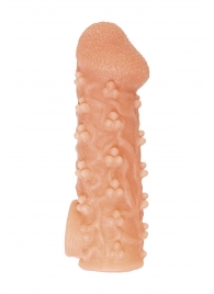 Телесная закрытая насадка с пучками шишечек Cock Sleeve Size M - 15,6 см. - KOKOS - в Ельце купить с доставкой